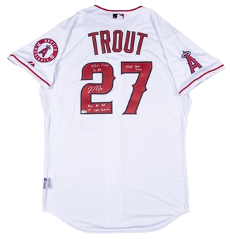 Mike Trout Signed & Multi-Inscribed Los Angeles Angels #27 Home Jersey (MLB Authenticated)